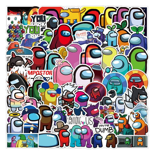 (100pcs) 50pcs/100pcs New Among Us Sticker Bomb Pack DIY Decal