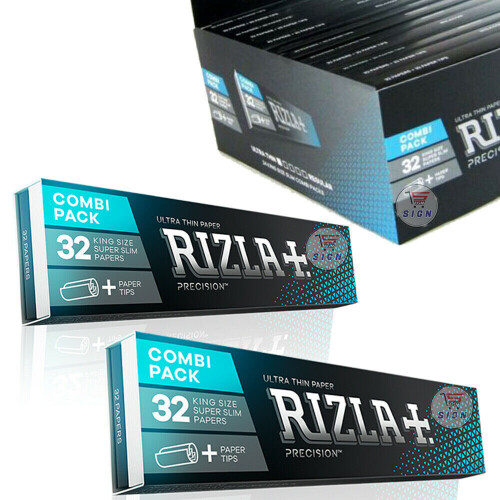 (6 Booklets) RIZLA Precision Connoisseur King size Slim Rolling Papers & Roach Tips