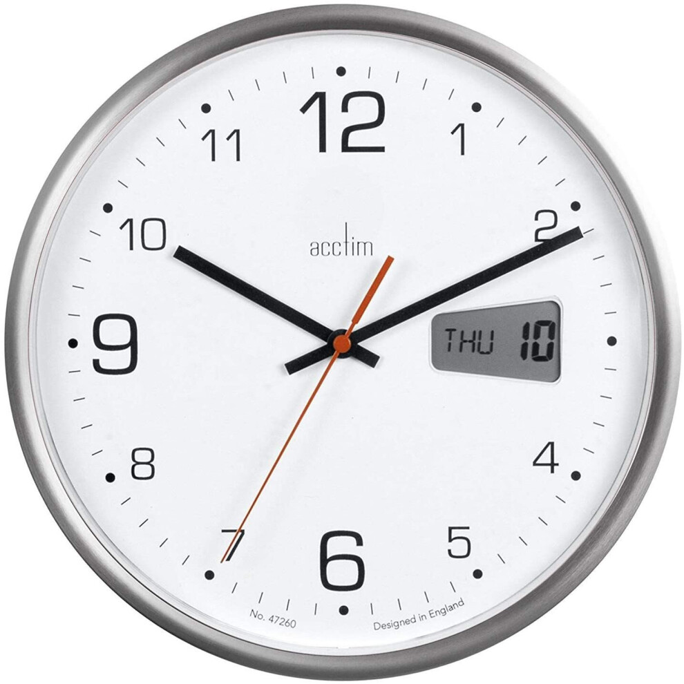 Acctim Kalendar 22367 Office Digital Day Date Bold Quartz Wall Clock