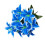 (Blue White) 45cm 10Heads Artificial Lily Silk Bouquet Decor 1