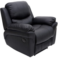 (Black) Madison Electric Bonded Leather Automatic Recliner Armchair Sofa Home Lounge Chair