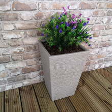 Tall Stone Coloured Slate Effect Garden Planter 30cm D x 30cm W x 45cm H