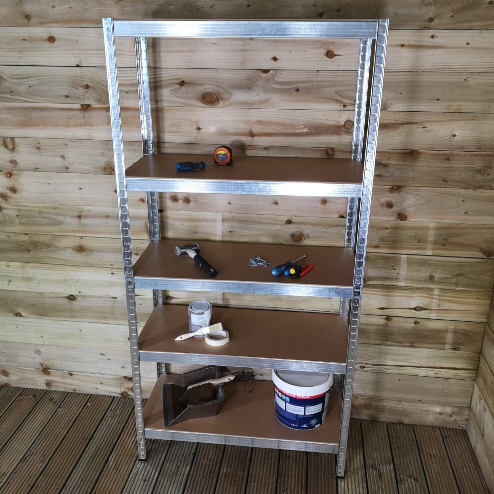 90cm Wide & 180cm High Heavy Duty 5 Tier Boltless Metal Garage / Warehouse Shelving Storage