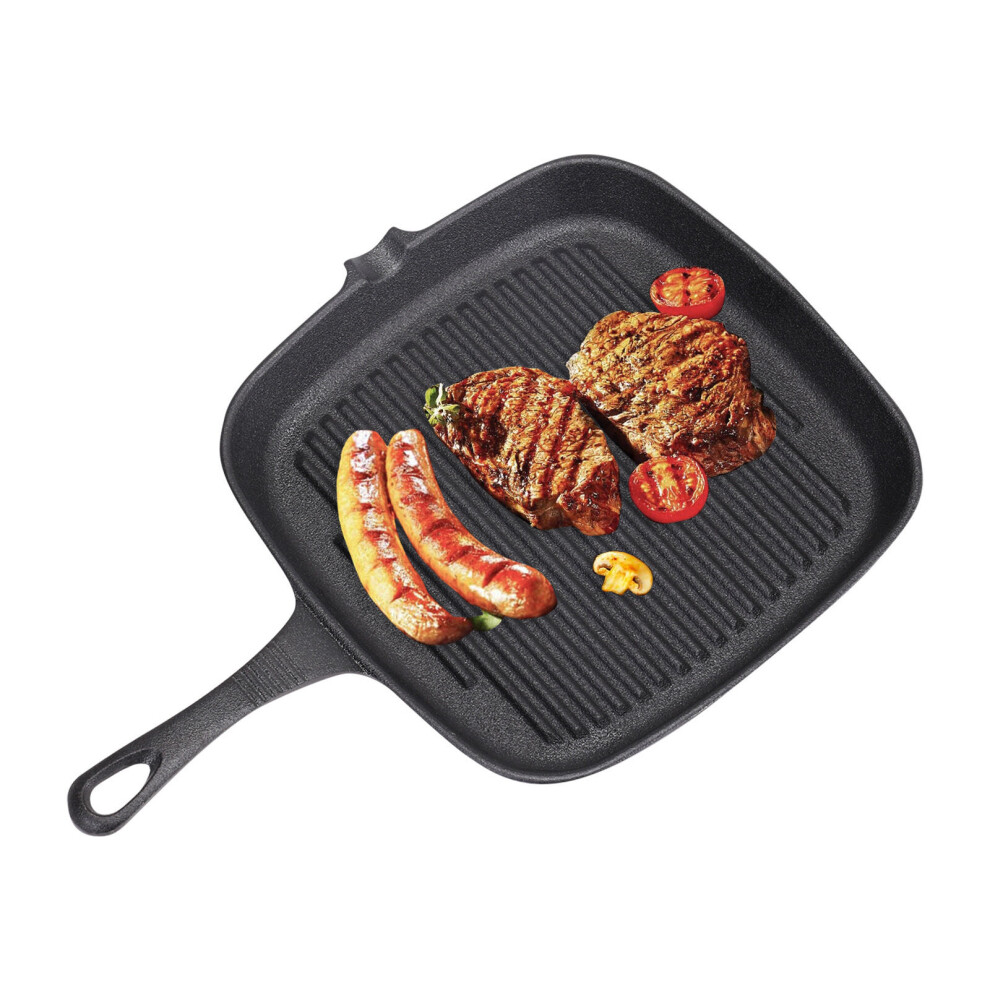 Cast Iron Griddle Tray Plate Grill Pan Skillet Cook Griddle