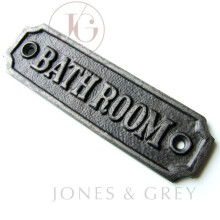 VINTAGE STYLE CAST IRON DOOR SIGN - BATHROOM
