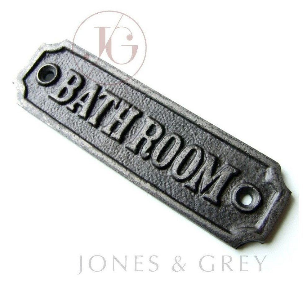 Jones & Grey Vintage Style Cast Iron Door Sign - Bathroom