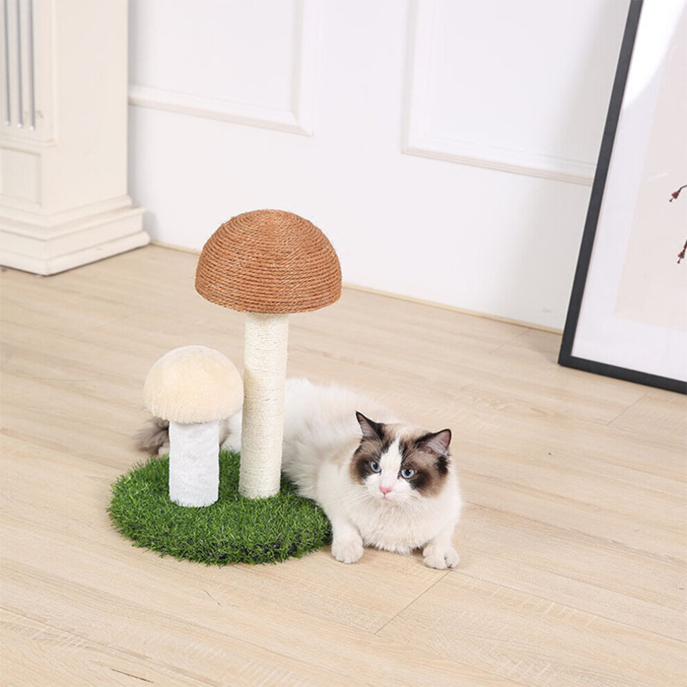 Mushroom Cat Inca Lawn Large Scratching Board Toy Scratch Post Natural flax 42cm