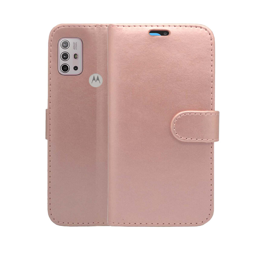 Photos - Case For Motorola G10 Wallet Flip PU Leather Pouch Cover(Rose Gold)