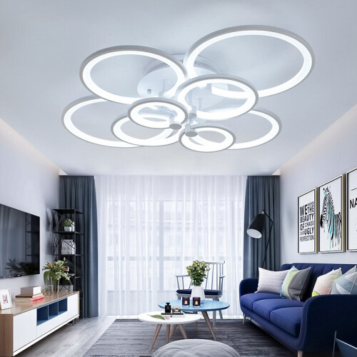 Living And Home (Round, 8 Heads) Modern Dimmable LED Chandelier Ceiling Light with Remote 1
