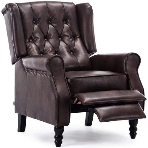 Althorpe Wing Back Fireside Recliner Fabric Bonded Leather Occasional