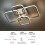 Living And Home (Suqare, 4 Heads) Modern Dimmable LED Chandelier Ceiling Light with Remote 4
