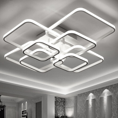 Living And Home (Suqare, 8 Heads) Modern Dimmable LED Chandelier Ceiling Light with Remote 2