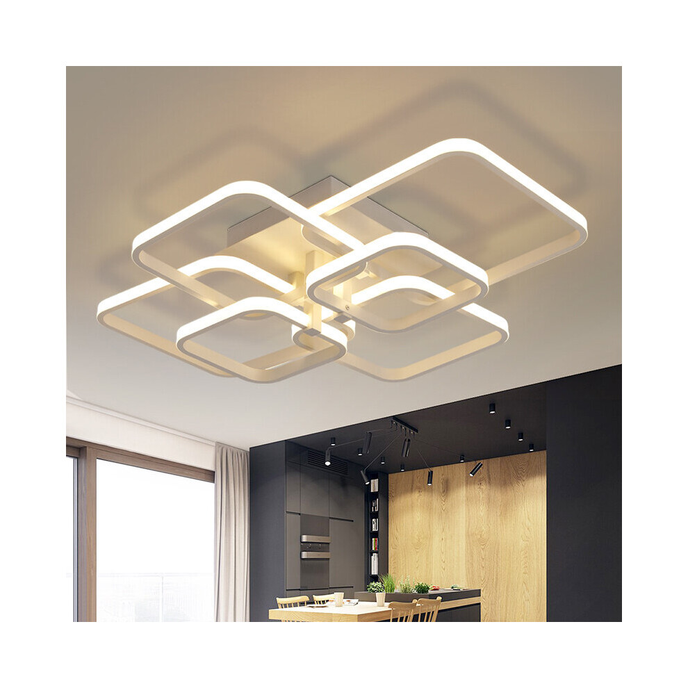 Living And Home (Suqare, 6 Heads) Modern Dimmable Led Chandelier Ceiling With Remote Light