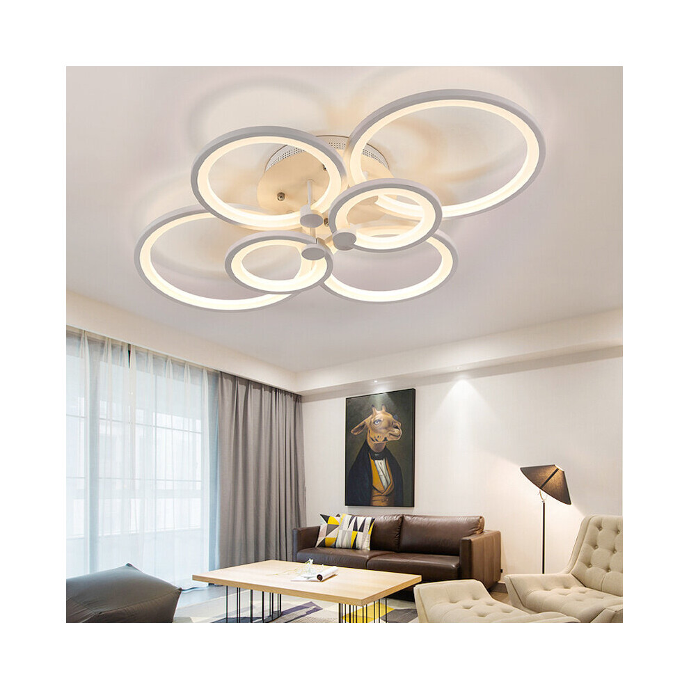 (Round, 6 Heads) Modern Dimmable LED Chandelier Ceiling Light with Remote