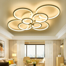 (Round, 8 Heads) Modern Dimmable LED Chandelier Ceiling Light with Remote