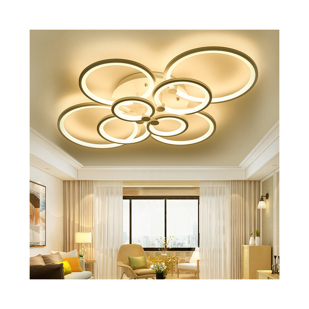 (Round, 8 Heads) Modern Dimmable LED Chandelier Ceiling Light with Remote