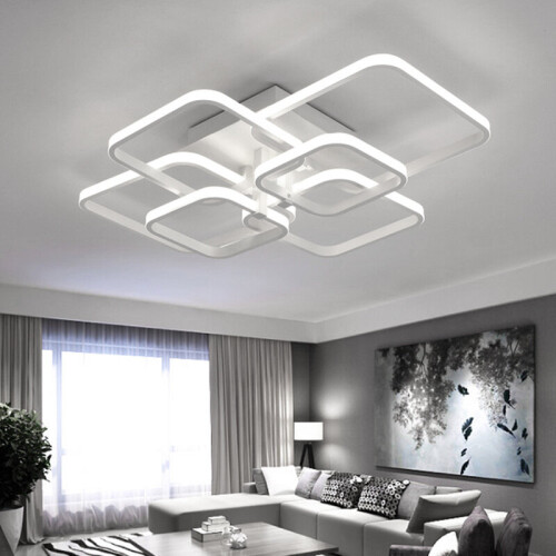 Living And Home (Suqare, 6 Heads) Modern Dimmable LED Chandelier Ceiling Light with Remote 2