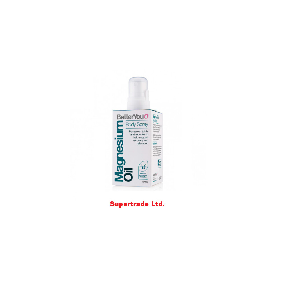 Betteryou Magnesium Oil Original Body Spray Joint Muscle Recovery Relax - 100Ml