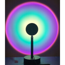 (Rainbow Light) Youngshion Romantic Visual Mood Sunset Projection Floor Lamp 180° Rotatable LED Night Light with USB Charging for Living Room Bedroom Decor