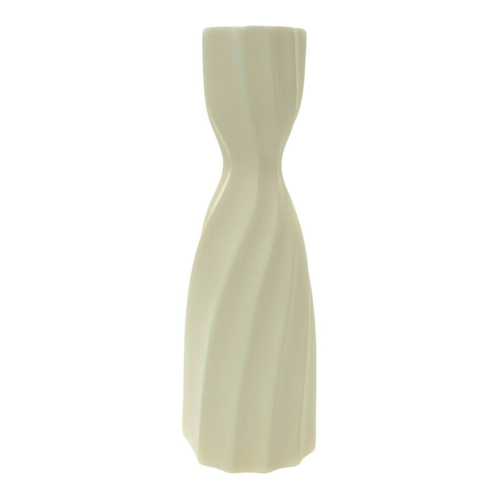 27cm Cream Swirl Vase Bottle Shaped Decorative Flower Vase Table Ornament