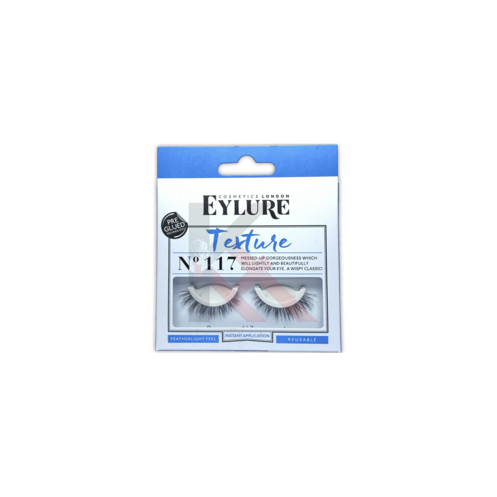 Eylure False Eye Lashes Texture No.117 Pre Glued
