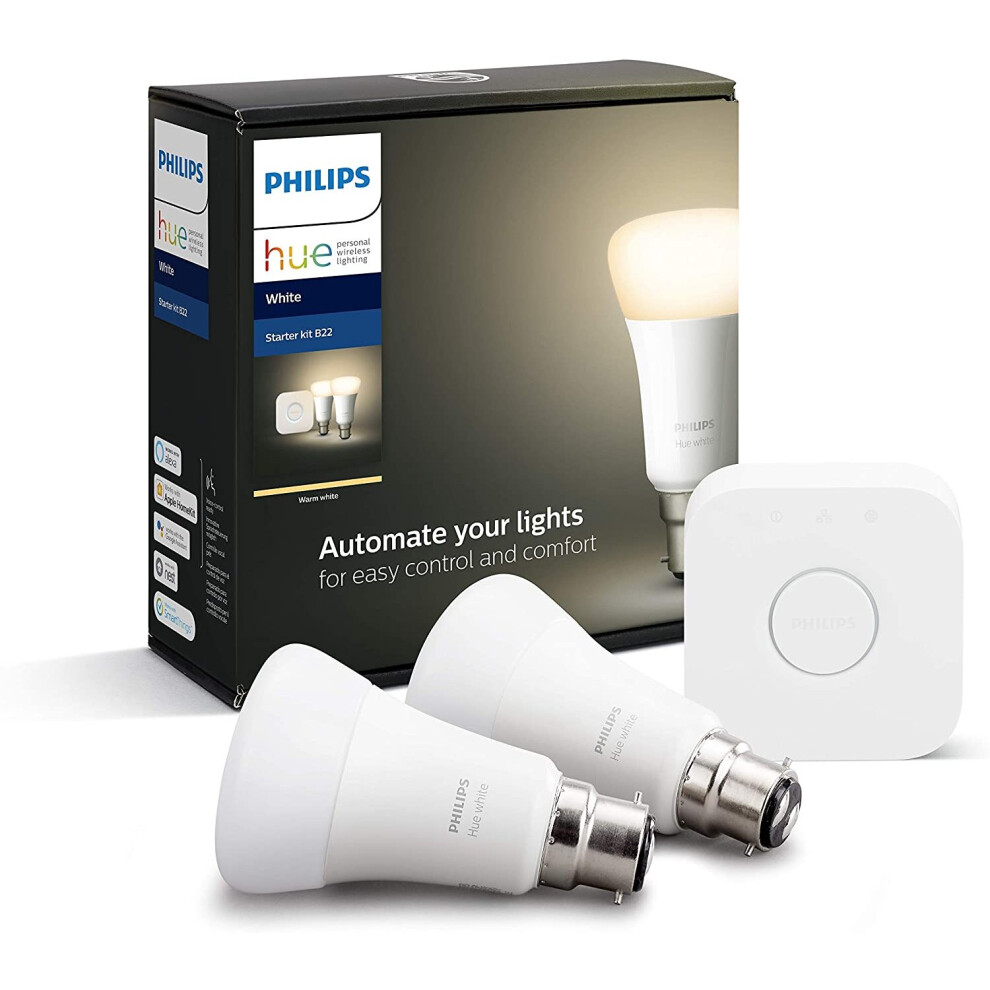 Philips Hue Warm White Starter Kit - B22 Bayonet Fitting