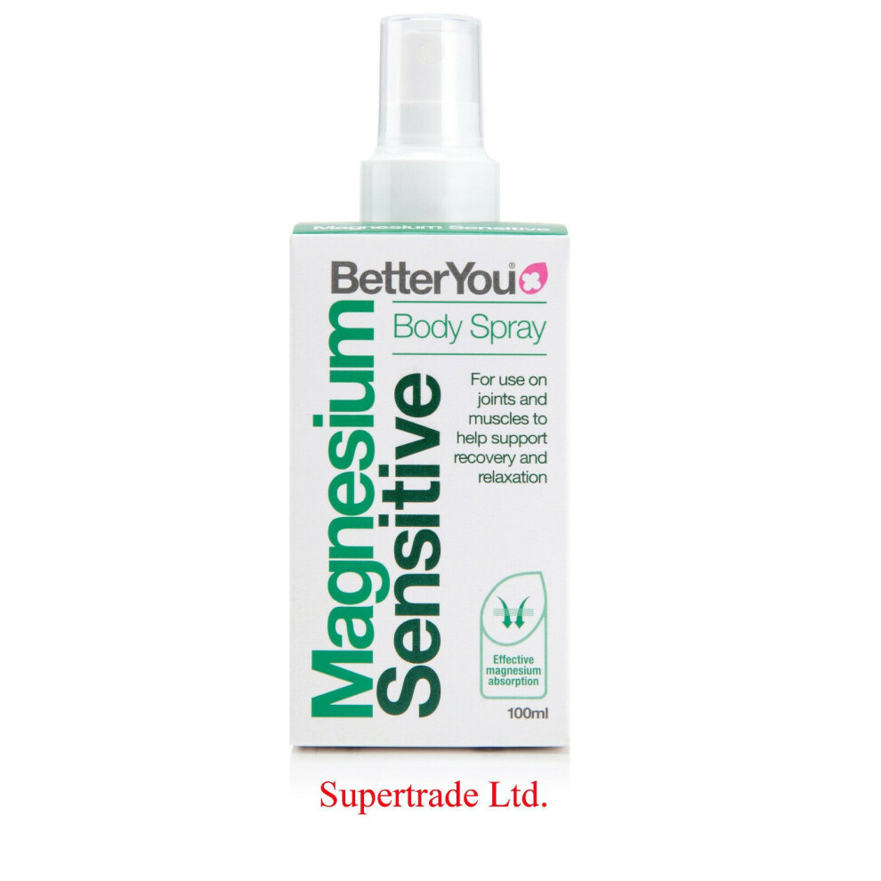 Betteryou Magnesium Oil Sensitive Body Spray For Joints & Muscles - 100Ml