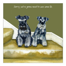 ID Schnauzers Little Dog Laughed Greeting Card Blank Inside
