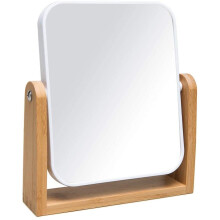 YEAKE Vanity Makeup Mirror with Natural Bamboo Stand,8 Inch 1X/3X Magnification Double Sided 360 Degree Swivel Magnifying Mirror,Portable