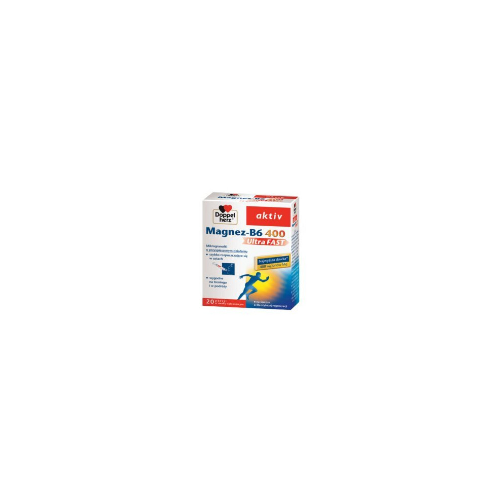 Doppelhertz Doppelherz Aktiv Magnesium - B6 Ultrafast 400, Citrus Flavour, 20 Sachets