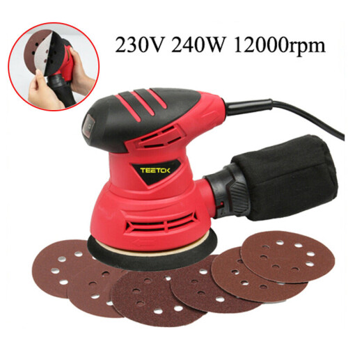 5"Random Orbital Sander 240W Dust Bag&Sanding Discs Electric Wood Palm