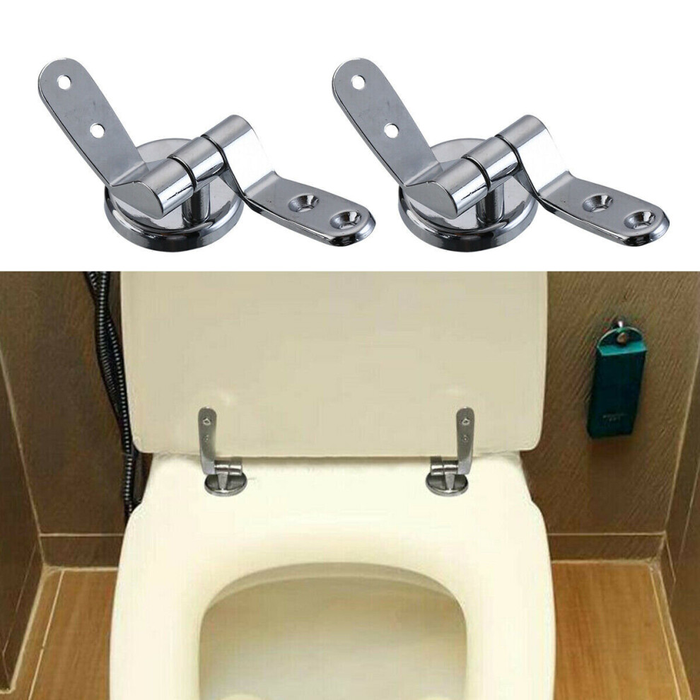 Replacement Chrome Toilet Seat Hinges Set Pair With Fittings Universal Mountings