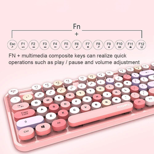 (blue mix) Wireless Keyboard & Mouse Set, Bluetooth Keyboard 2