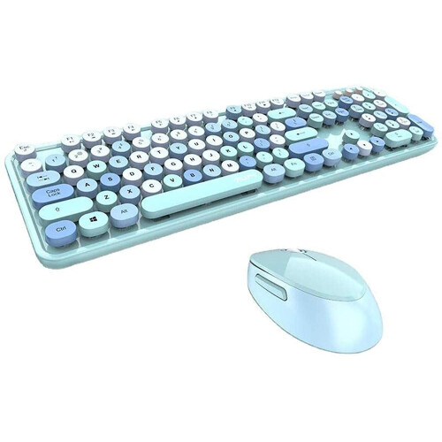 (blue mix) Wireless Keyboard & Mouse Set, Bluetooth Keyboard