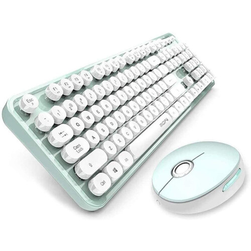 (green+white) Wireless Keyboard & Mouse Set, Bluetooth Keyboard