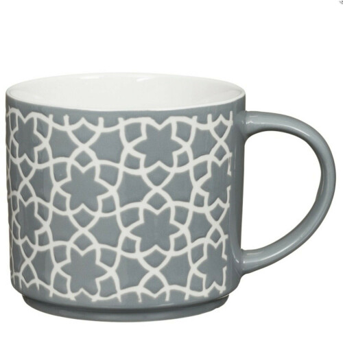 Jumbo Embossed Stacking Mugs With Rack Hold to Your Kitchen 4pk 1
