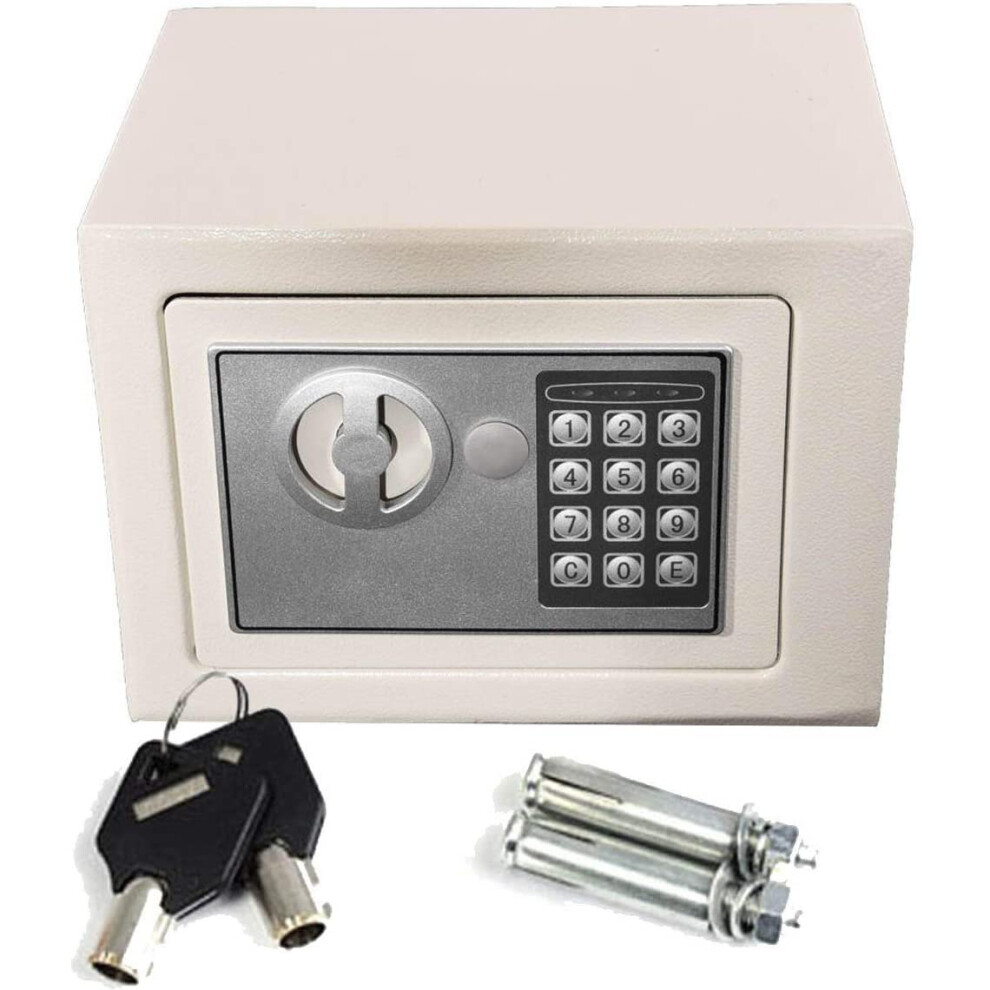(4.6 L White) Digital Steel Safety Box Electronic Coffer Deposit Box