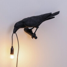(Right black wall light) Bird Table/ Wall Lamps Resin Crow Desk Lamp Bedroom Sconce Light