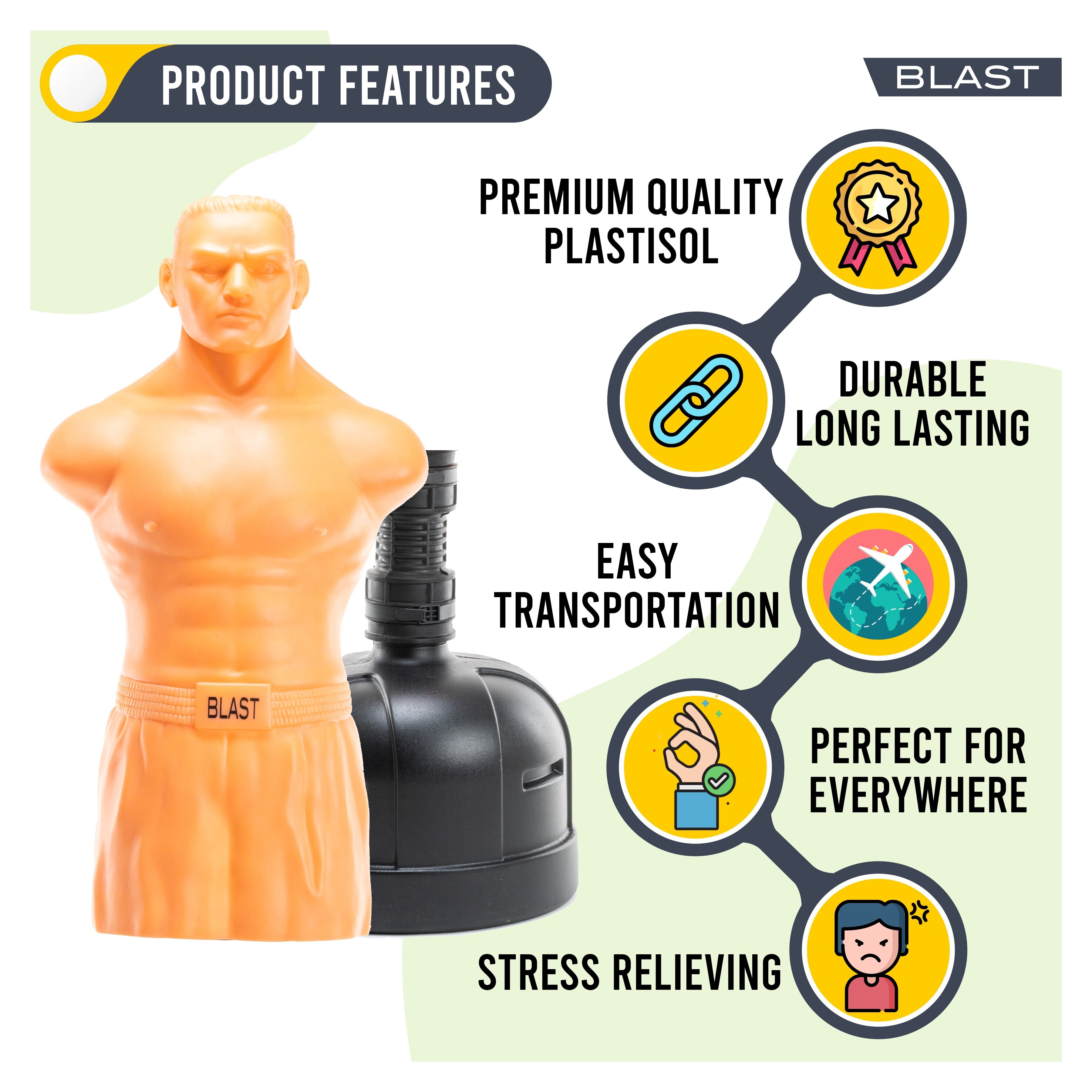 BLAST XL Free Standing Punching Opponent BOB With Stand Indoor & Outdoor Boxing Dummy Dummy