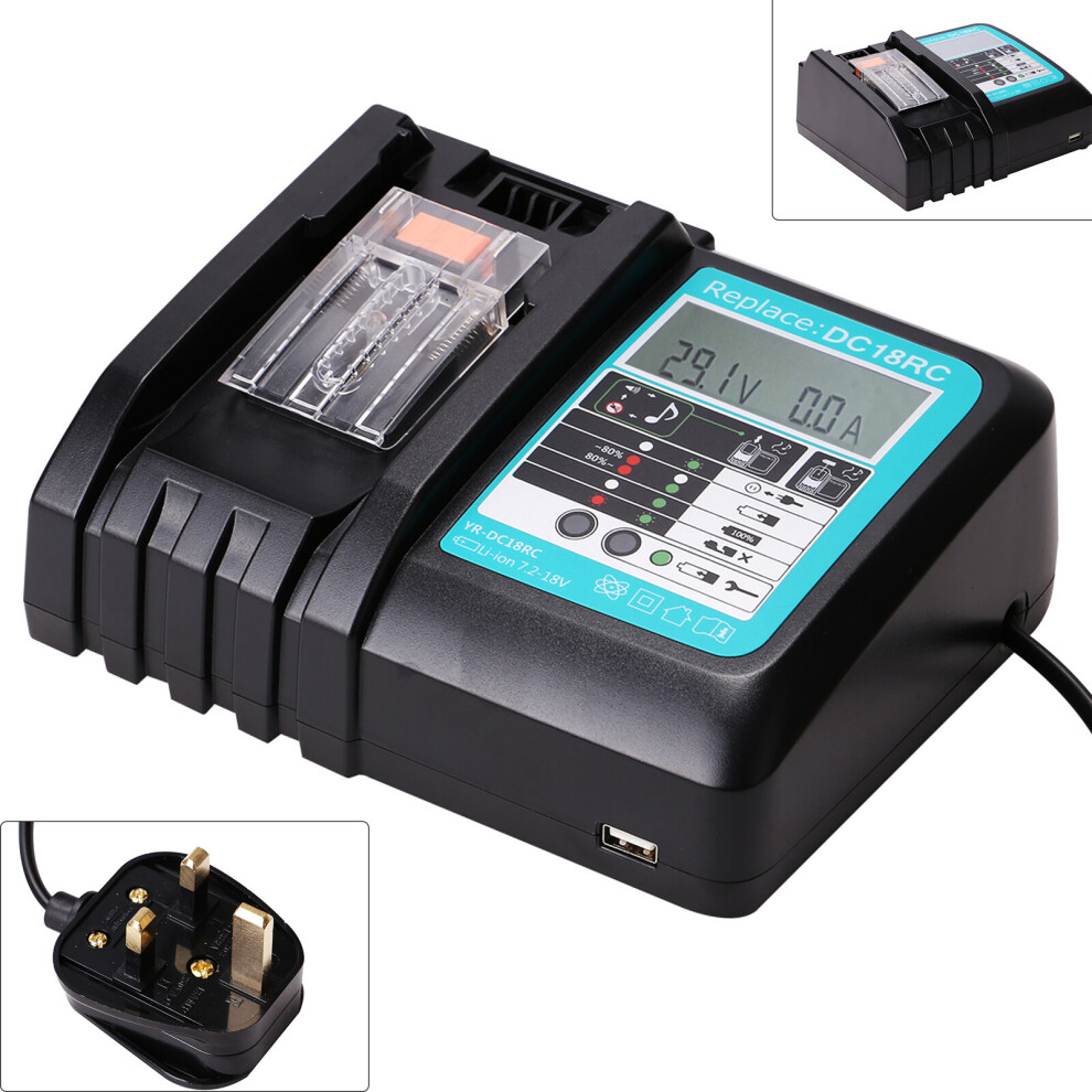 For Makita Dc18rc Li-Ion Lxt 14.4V-18V 3A Fast Single Port Charger 701160654309