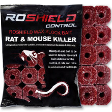 Roshield 3kg Wax Block Bait for Rat & Mouse Killer Poison Control (300g x 10 Packs)
