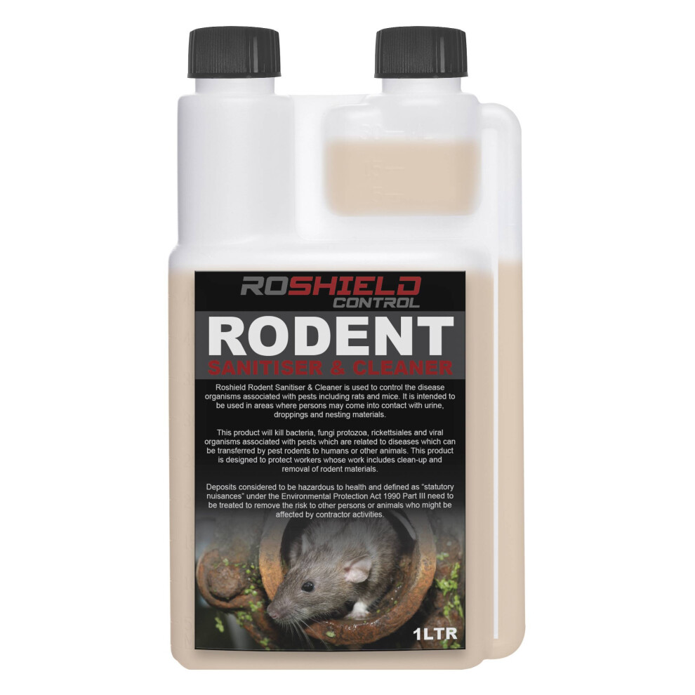 Roshield Rodent Cleaner & Sanitiser Concentrate - Kills Weils Disease Associated with Rats & Mice