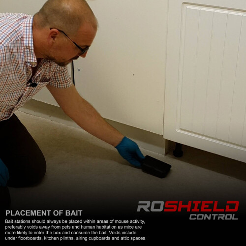 Roshield Roshield Pre-Baited Single Feed Mouse Control Safety Box Kit (Ready-to-use 10 Pack, Brodifacoum) 2