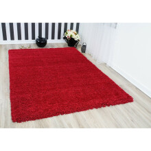 (160x230cm (5'3"x7'7"), Red) Modern Small Large Various Colours Shaggy Rug