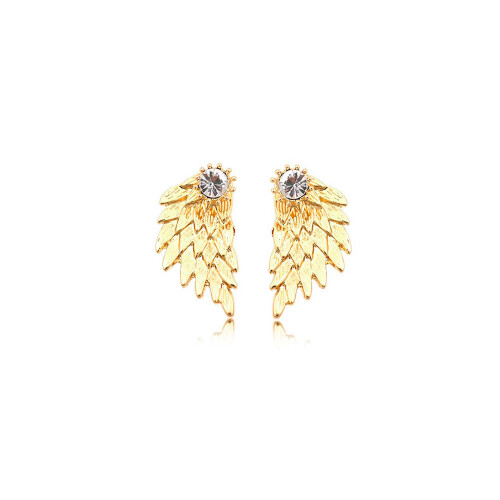 (Gold) Angel Wing Feather Stud Earrings