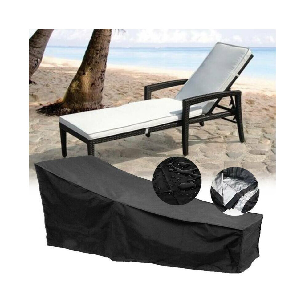 Heavy Duty Waterproof Sun Lounger Sunbed Garden Furniture Cover Patio Rattan US