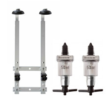 Beaumont 2x 50ml Chrome Solo Bar Optic Spirit Measure & 70cl/1L Wall Brackets
