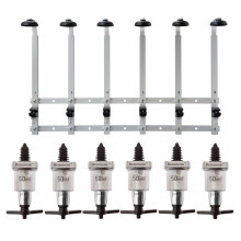Beaumont 6x 50ml Chrome Solo Bar Optic Spirit Measure & 70cl/1L Wall Brackets