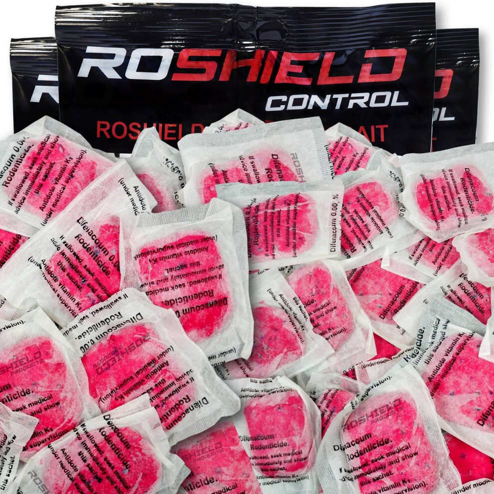 Roshield 60 Mouse Mice Rat Pasta Bait Killer Control Sachets (4 x 150g Pack)