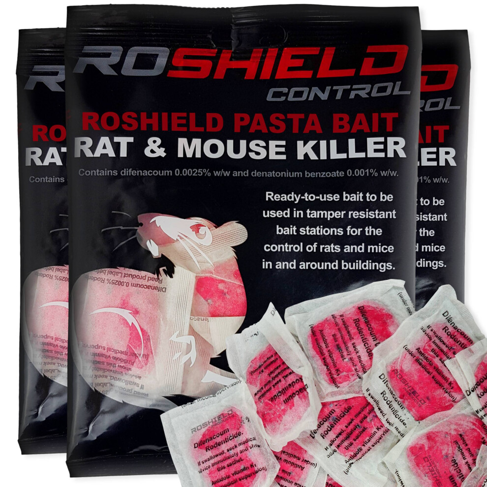 Roshield 1Kg Pasta Bait Sachets For Mouse & Rat Control (100X10g)